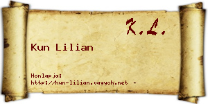 Kun Lilian névjegykártya